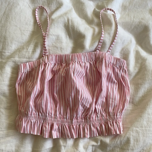 Kimchi Blue tube top pink striped size S - Picture 2 of 3